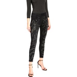 NWT L'AGENCE MARGOT SKINNY ANKLE BLACK CRYSTAL JEANS SIZE 27